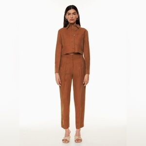 Aritzia Wilfred Carrot High Waisted Tapered Linen Trousers